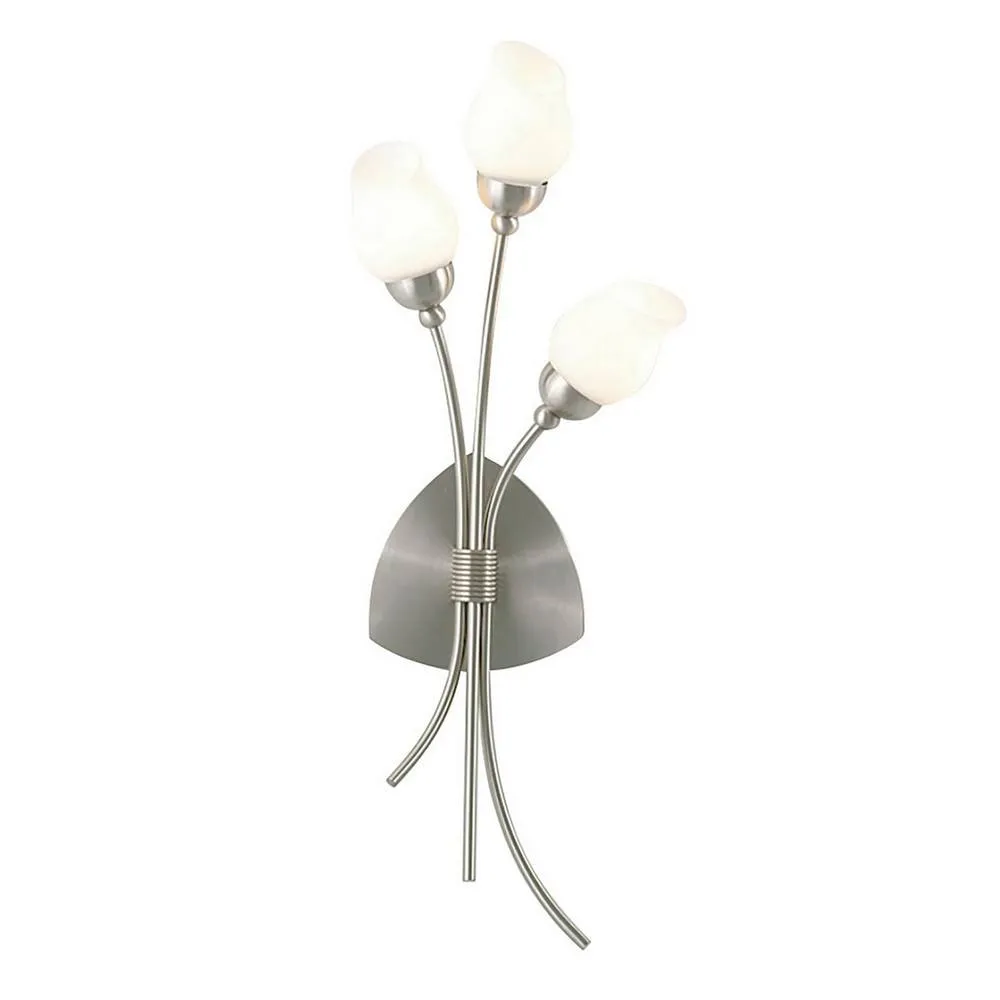 Netlighting Rimini Wall Lamp 3 Light G9 Satin Chrome in Grey