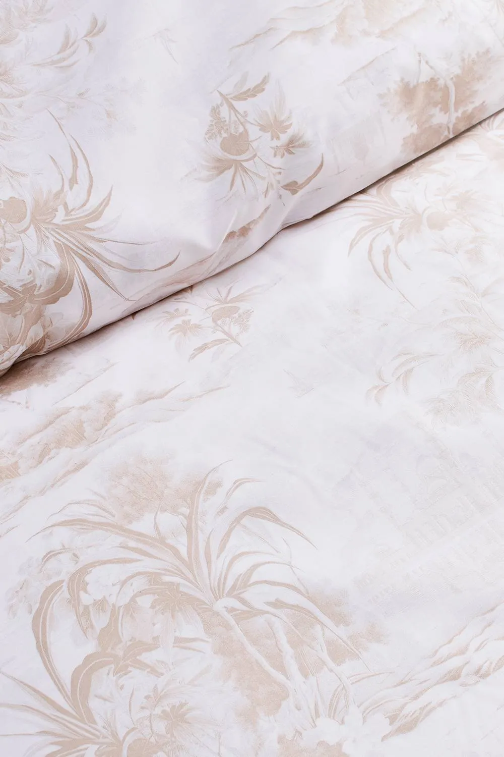 CHRISTY 'Botanical Palace' Regal Inspired Cotton Percale Duvet Cover Set in Beige 3