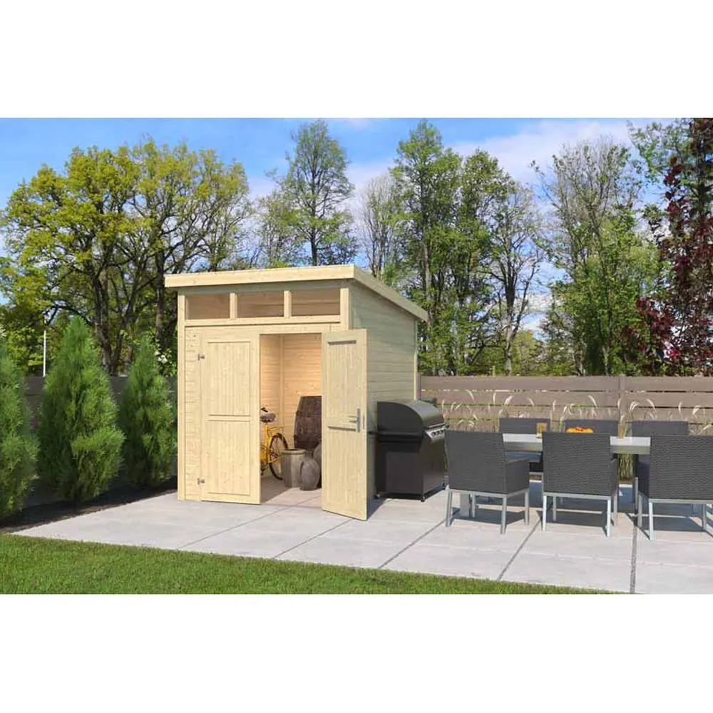 Lasita Maja Ltd Kibo 2-Log Cabin, Garden Room, Home Office - L220xW273.8xH245.1 cm in Light Tan