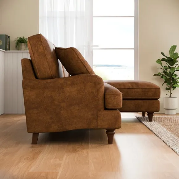 Beatrice II Relaxed Faux Leather Corner Chaise Sofa 3