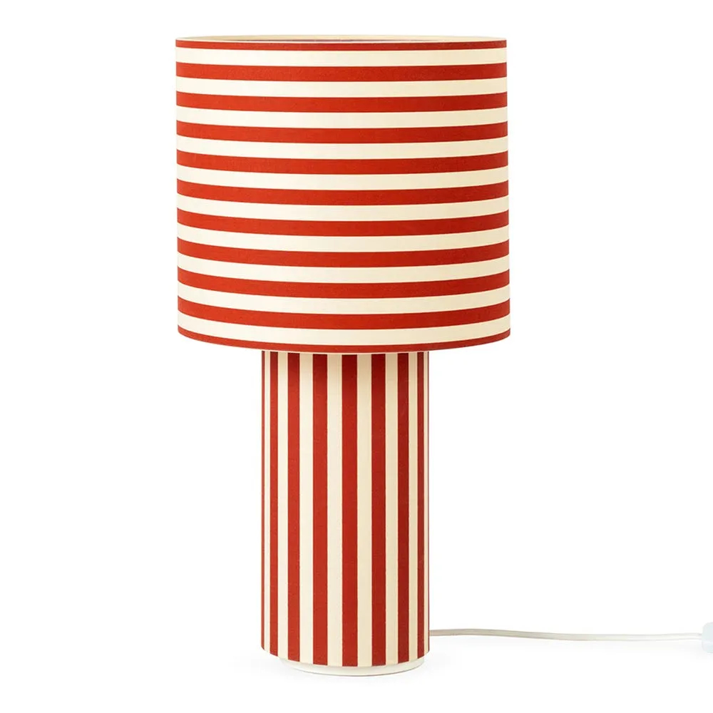 Heal's Raie Fabric Table Lamp Red/White 2