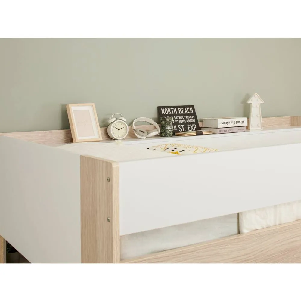 Flair Hampton Single High Sleeper Bed with Desk & Wardrobe in Light Oak 3