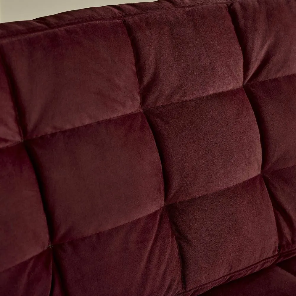FurnitureboxUK Jade 3-Seater Soft Touch Velvet Sofa With Solid Wood Frame in Maroon 4