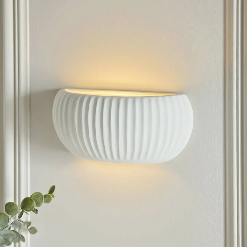 Netlighting Witham Plaster Wall Lamp Unglazed Ceramic in White 5