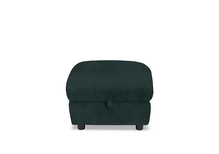 Raven Fabric Storage Footstool - Bottle Green