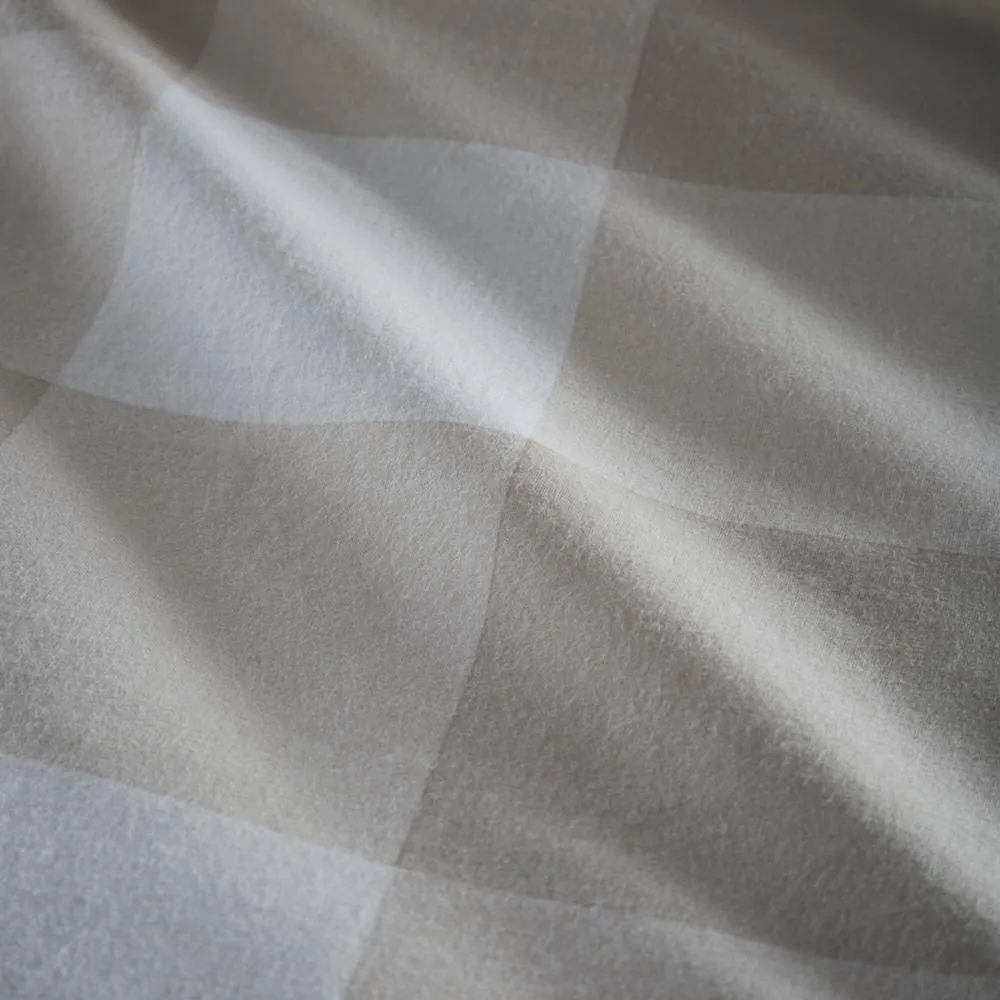 Portfolio Home Glenmore Check Brushed Cotton Striped Reversible Duvet Cover Set in Natural 4