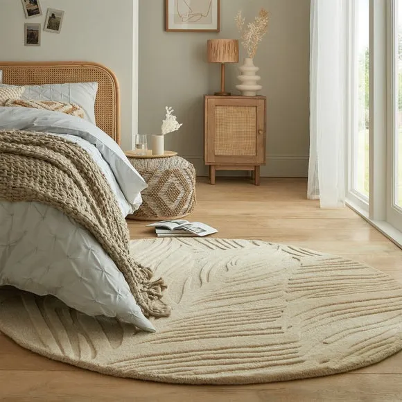 Lino Leaf Round Rug 1
