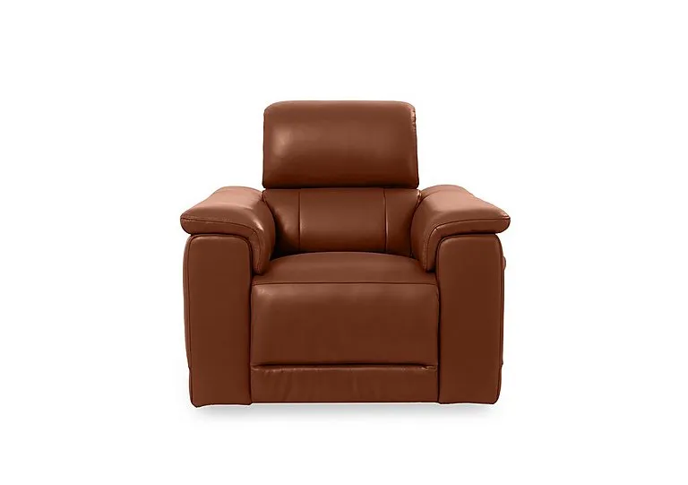Genius Leather Power Recliner Chair with Power Headrest and Bluetooth Speakers - Montana Butterscotch