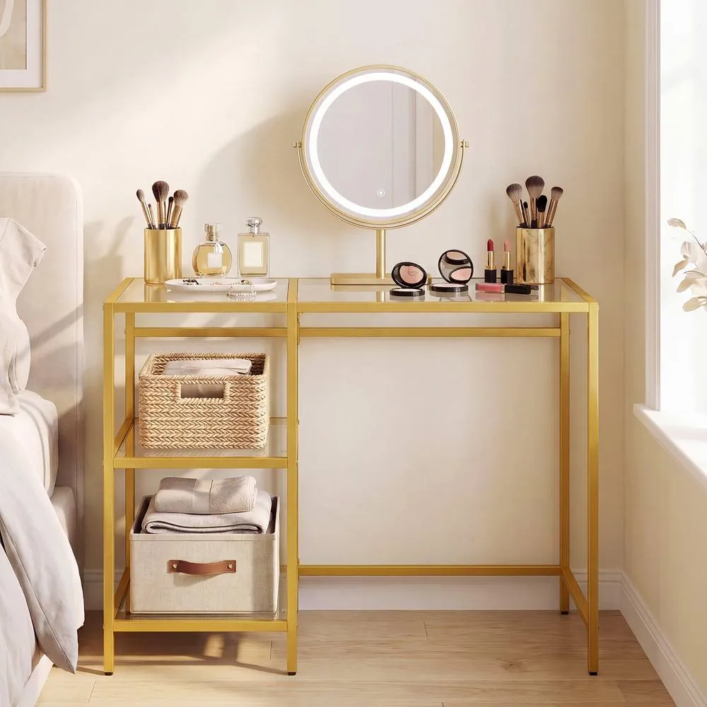 Costway 5-Tier Tall Narrow Storage Cabinet Organizer in Gold 3