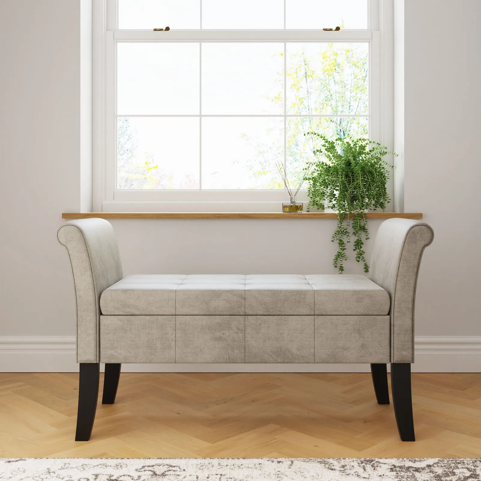 GFW Balmoral Chenille Window Seat in Silver 1