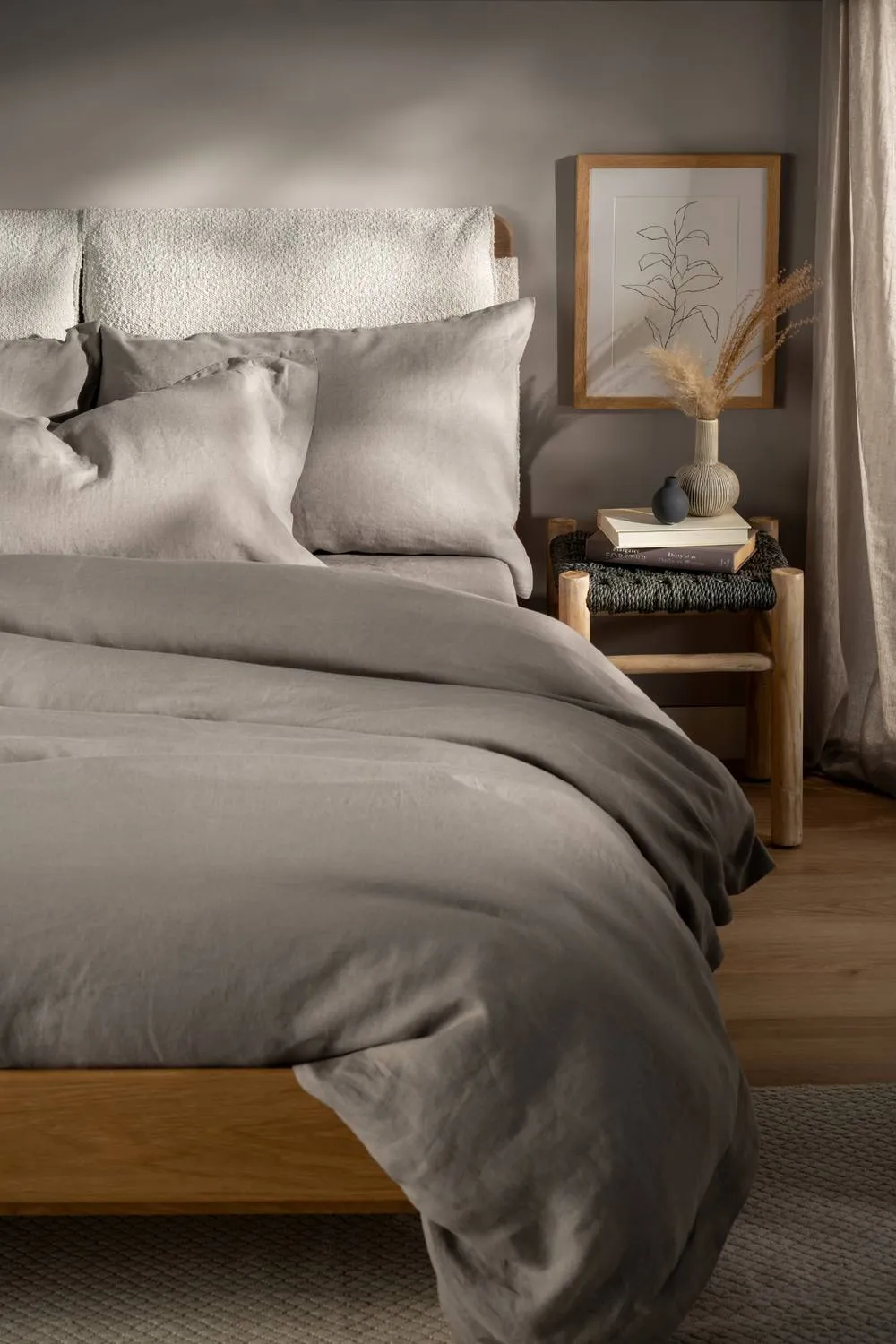Soak&Sleep Mocha Brown French Linen Duvet Cover