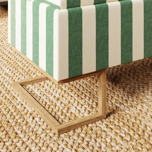 Holland Tray Table Ottoman, Woven Stripe Olive 6