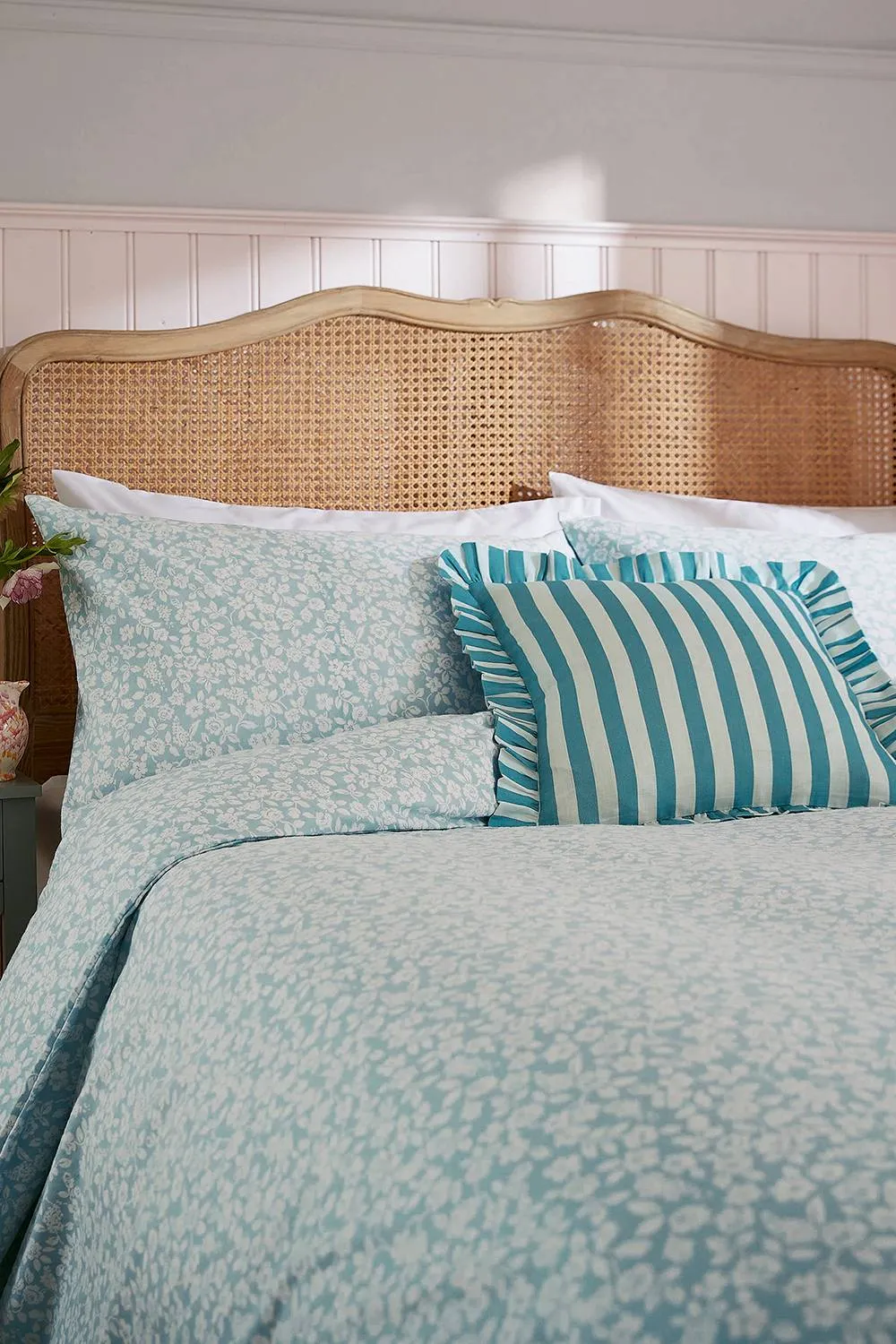 Helena Springfield 'Rosebud' Brushed Cotton Duvet Cover Set in Aqua 2