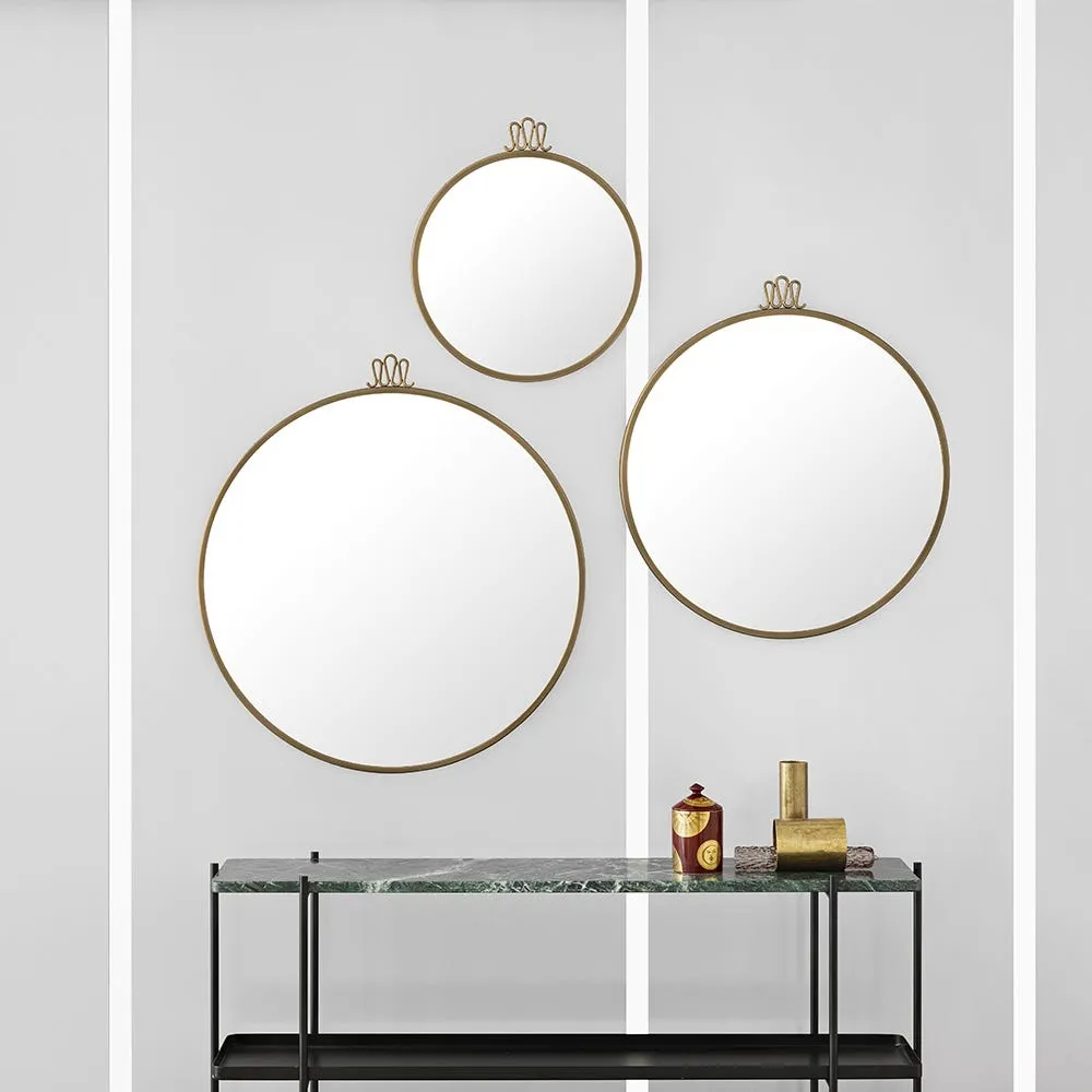 Gubi Randaccio Round Wall Mirror Ø42cm Antique Brass 4