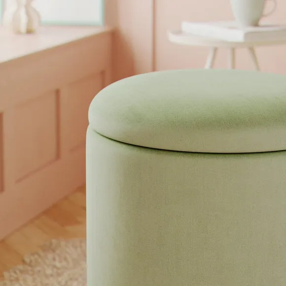 Dara Velvet Swivel Storage Footstool 4