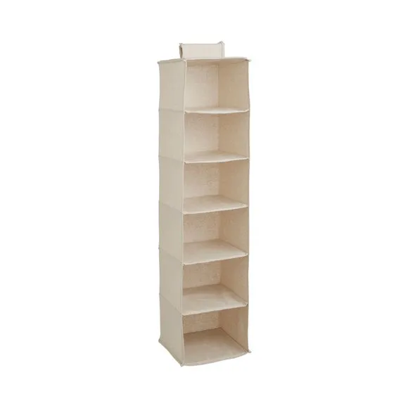 Natural Linen Blend Hanging Wardrobe Organiser 3