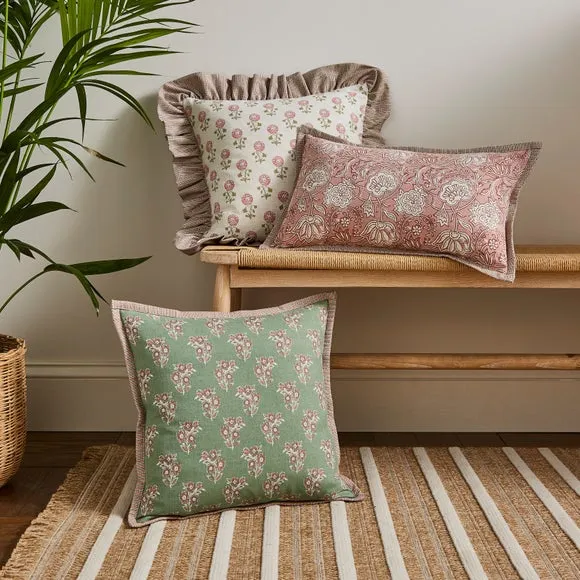 Woodblock Ditsy Bunch Cushion Cover 6