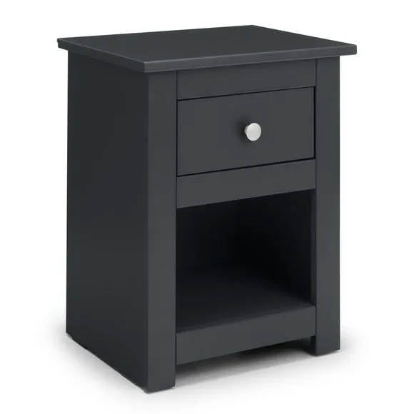 Radley 1 Drawer Bedside Table, Dark Grey & Pine 2