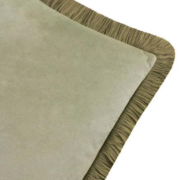 Furn. Halo Fringed Velvet Square Cushion 3
