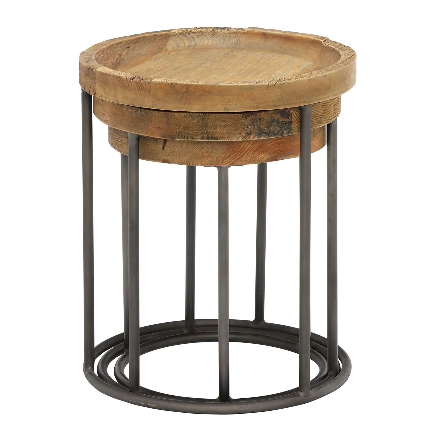 Keeler Set Of 3 Reclaimed Round Tables