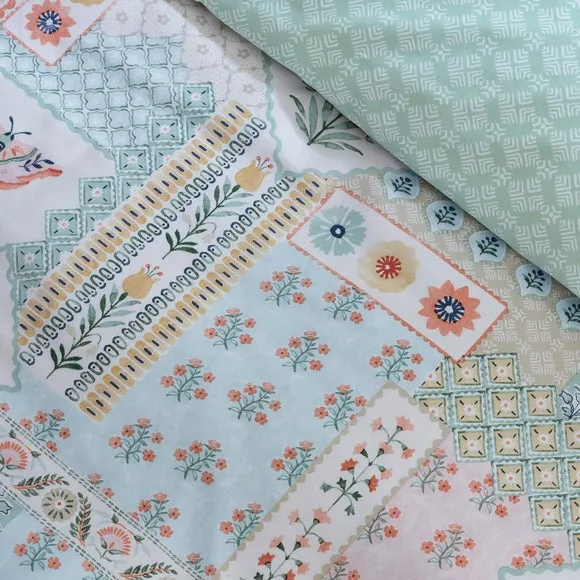 Catherine Lansfield Folk Patchwork Polycotton Duvet Cover & Pillowcase Set 4