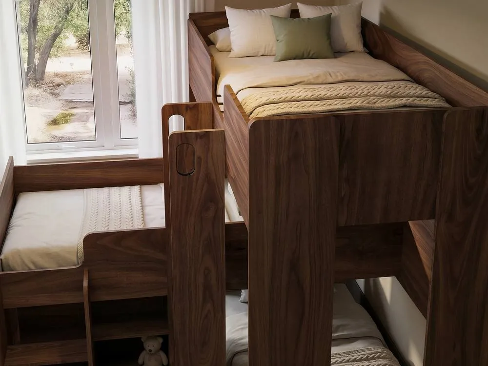 Flair Bode Triple Sleeper Bed in Walnut 4