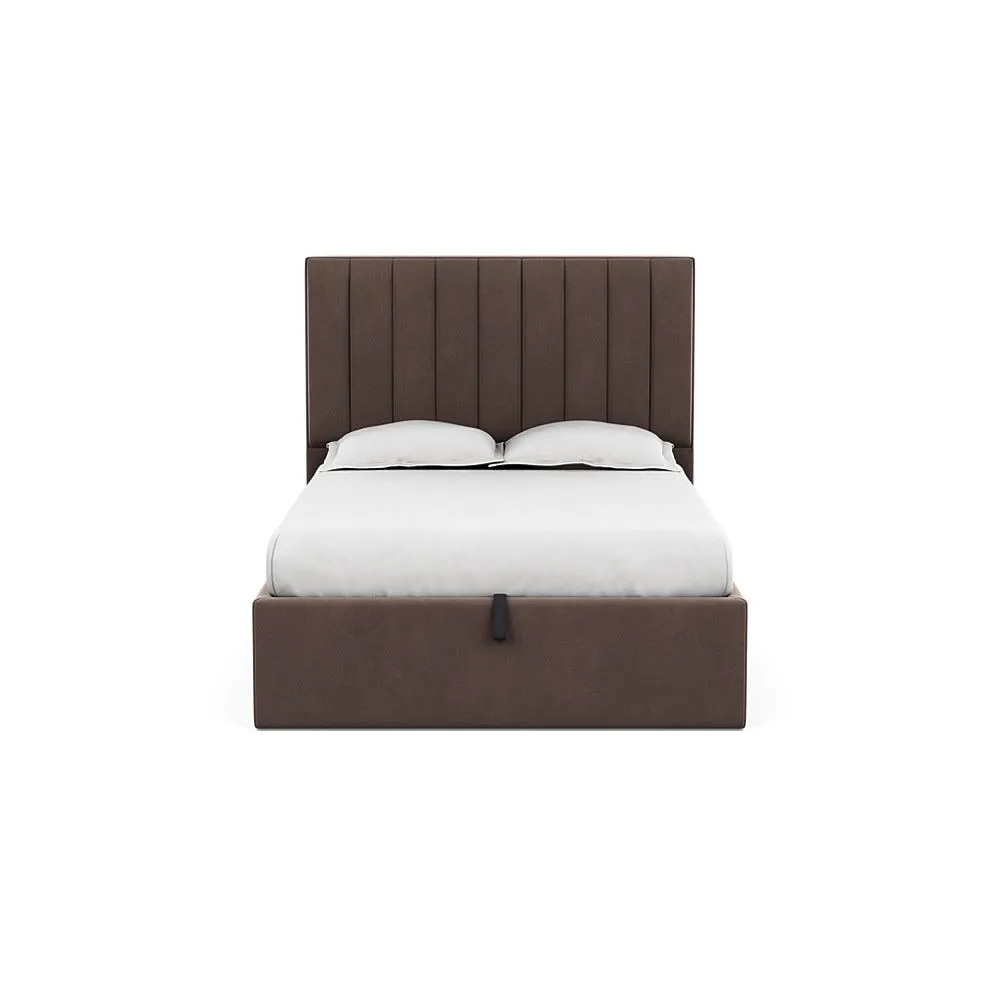 Heal's Retta Headboard (Lift Storage) Double Smart Velvet Mouse 1