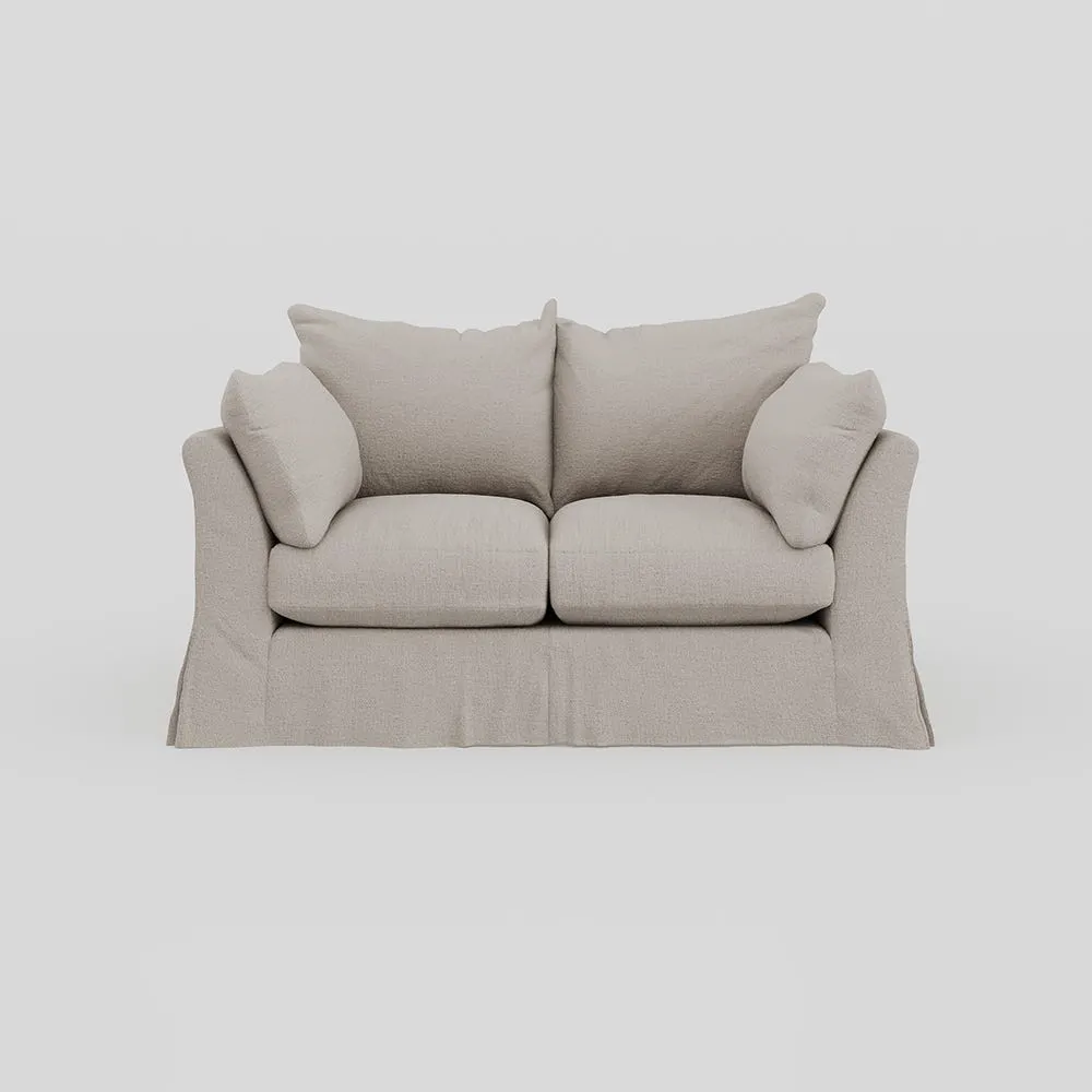 Heal's Tailor Loose Cover 2 Str Sofa Capelo Linen Sea Salt, Natural Beech Feet 1