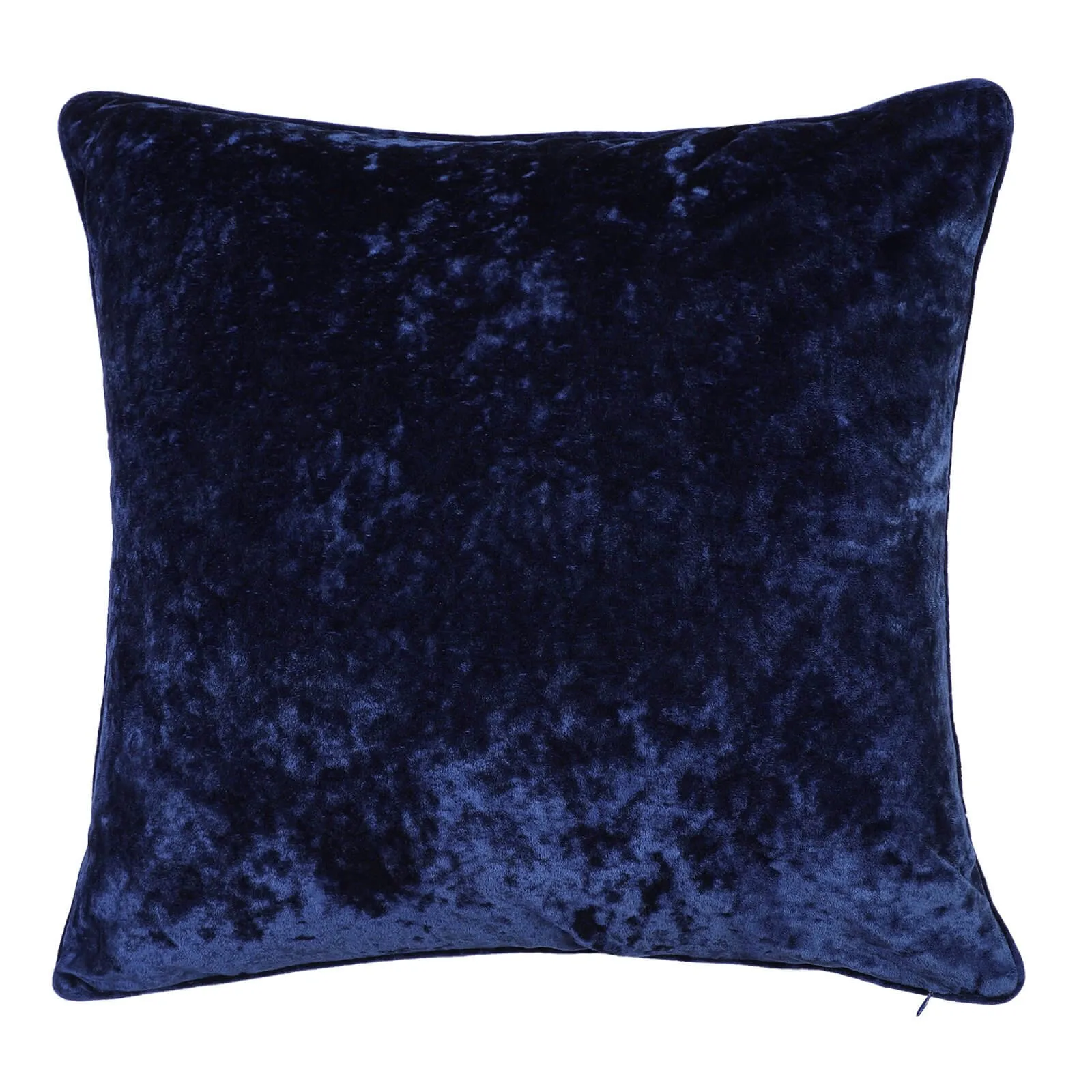 Large Crushed Velvet Cushion - Navy - 58x58cm