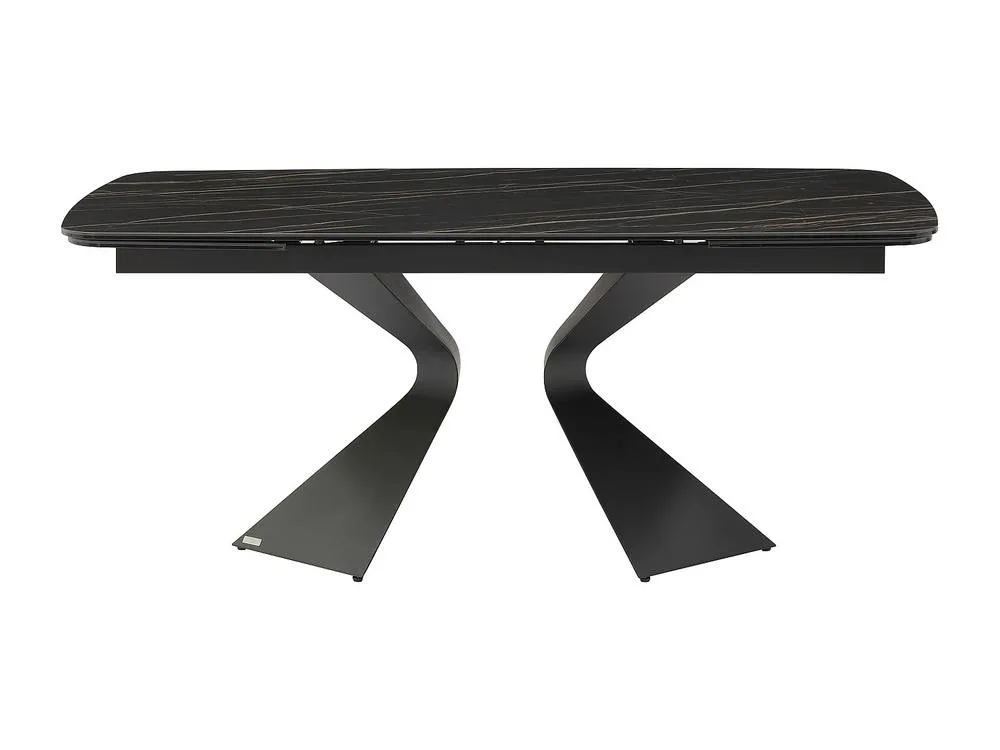 Vente-unique Extendable Dining Table Seating 6 To 6 Cm Tempered Glass, Ceramic and in Black 2