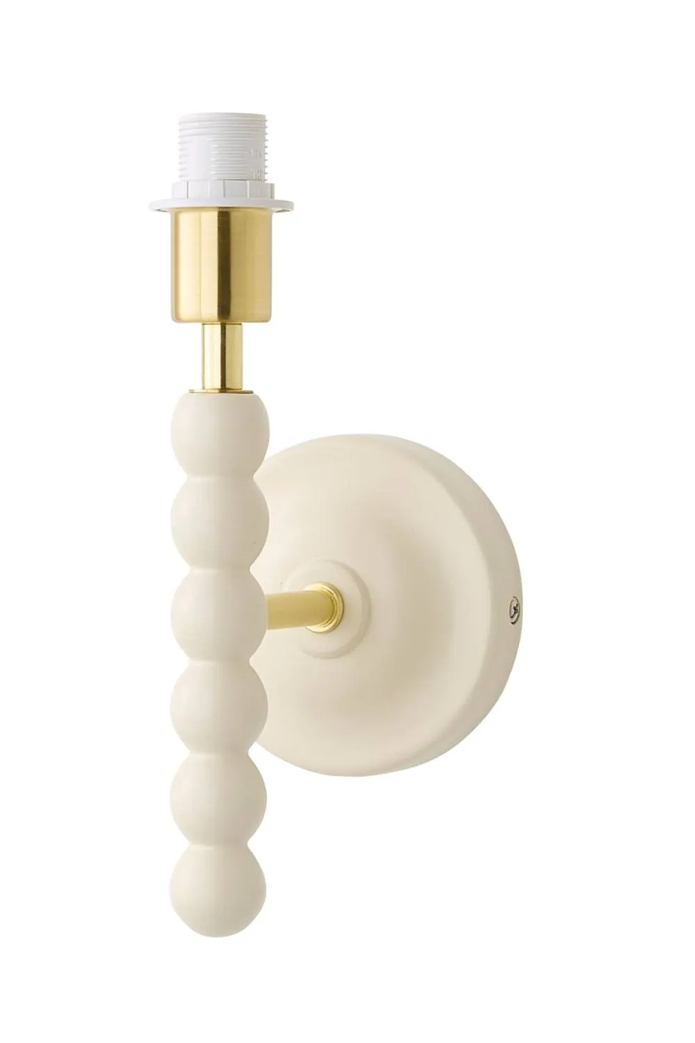 ValueLights Bobbins Wooden Bobble Wall Light Lamp Base in Cream 5
