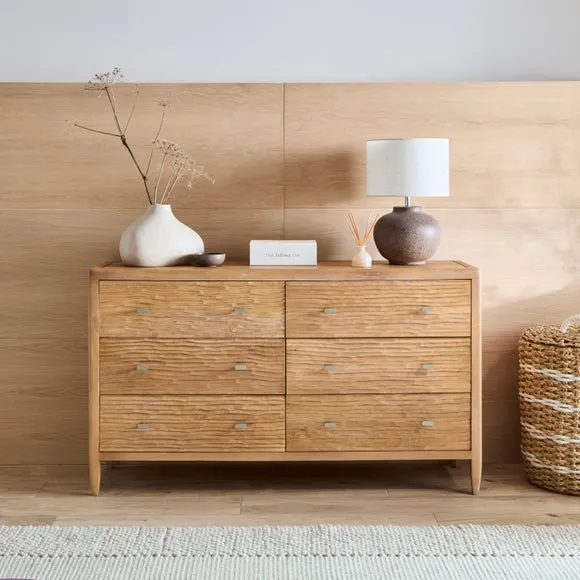 Edited Life Olsson Hand Carved 6 Drawer Chest