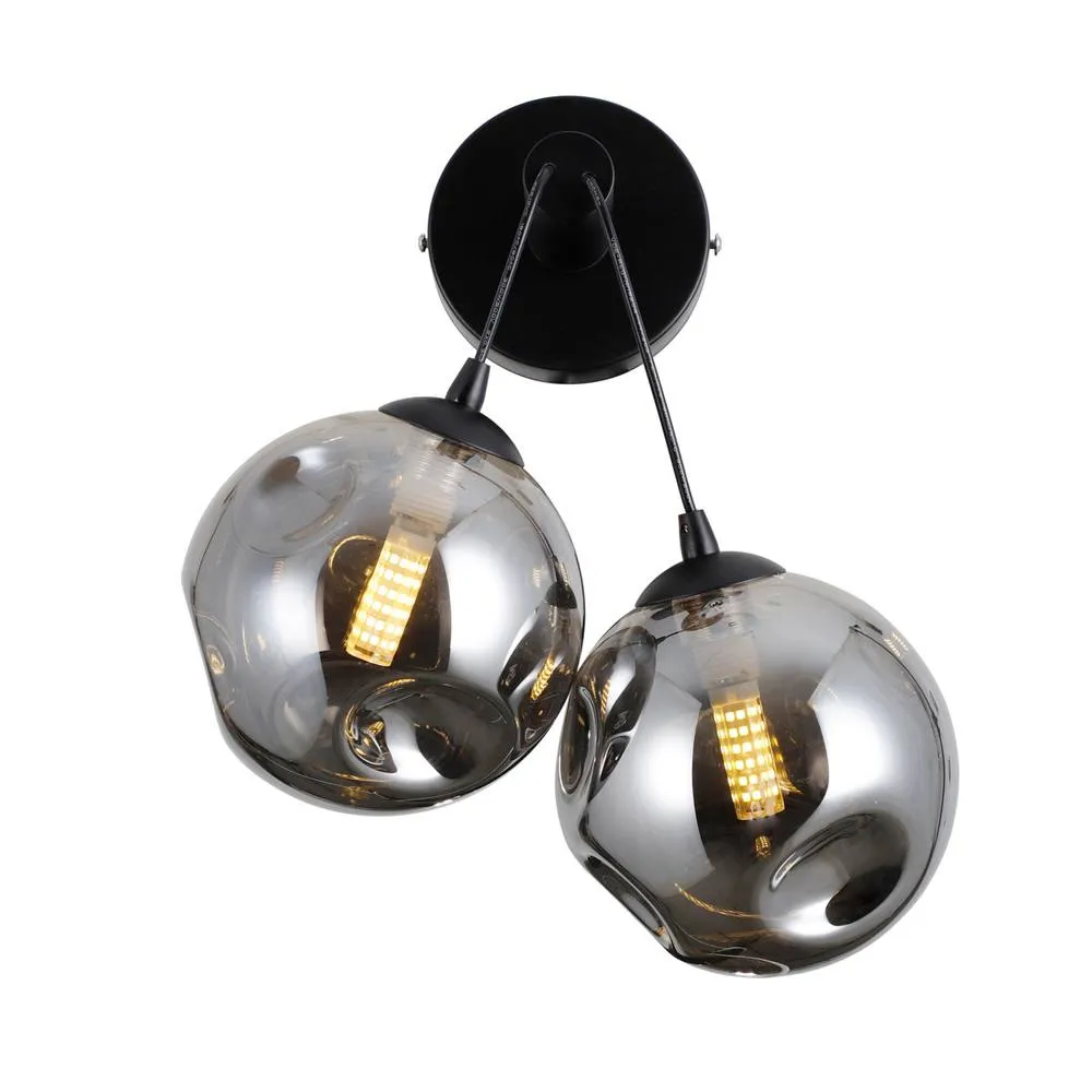 Netlighting Perlos Globe Wall Lights Matt Black 2xG9