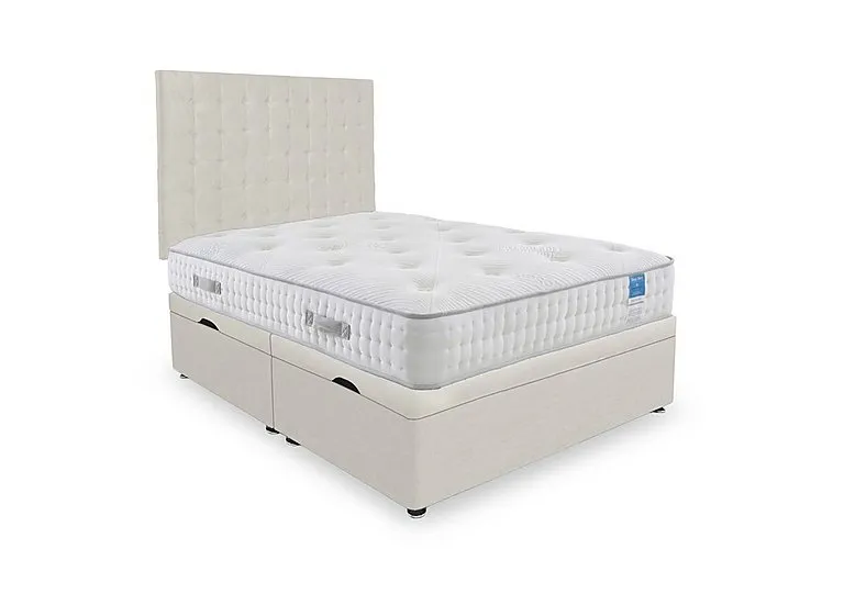 Ergo Deluxe Side Lift Ottoman Divan Set - Small Double - Plush Ecru