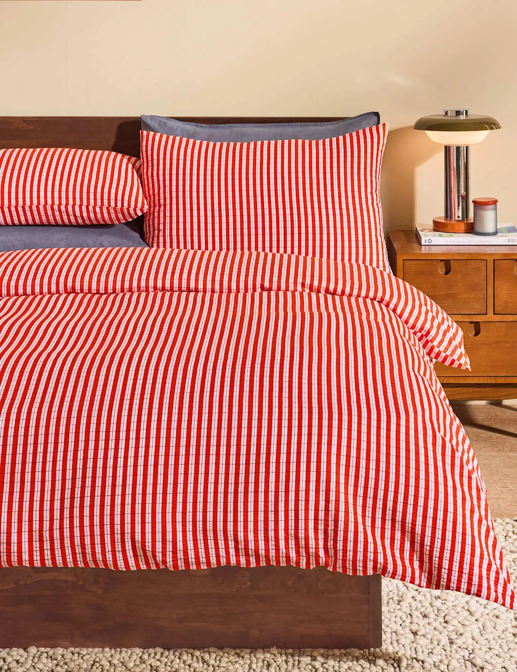 MADE Pure Cotton Felix Seersucker Bedding Set Orange