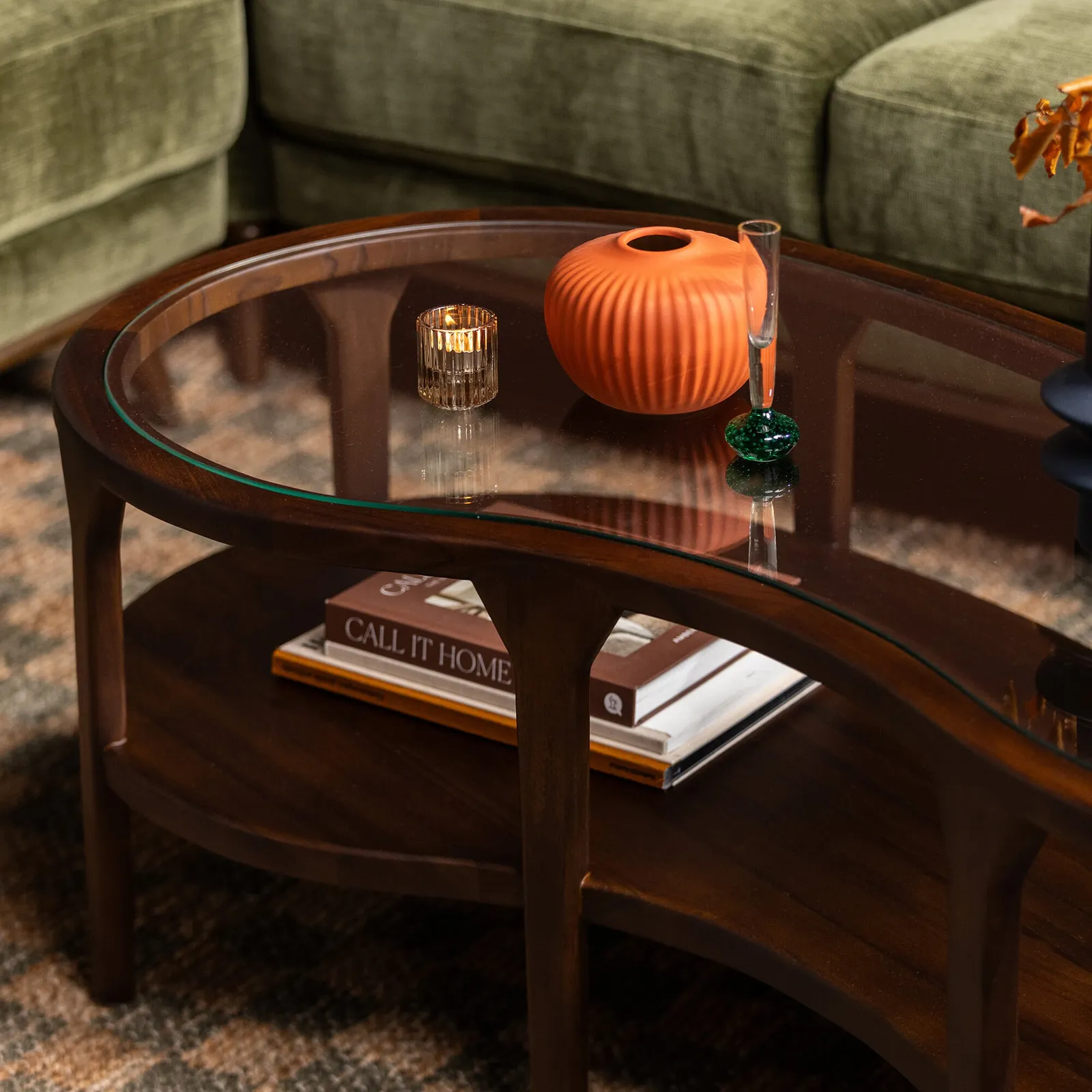 Meeru Wood Coffee Table 122X65X43.5 Cm, Round, Brown | Barker & Stonehouse 2