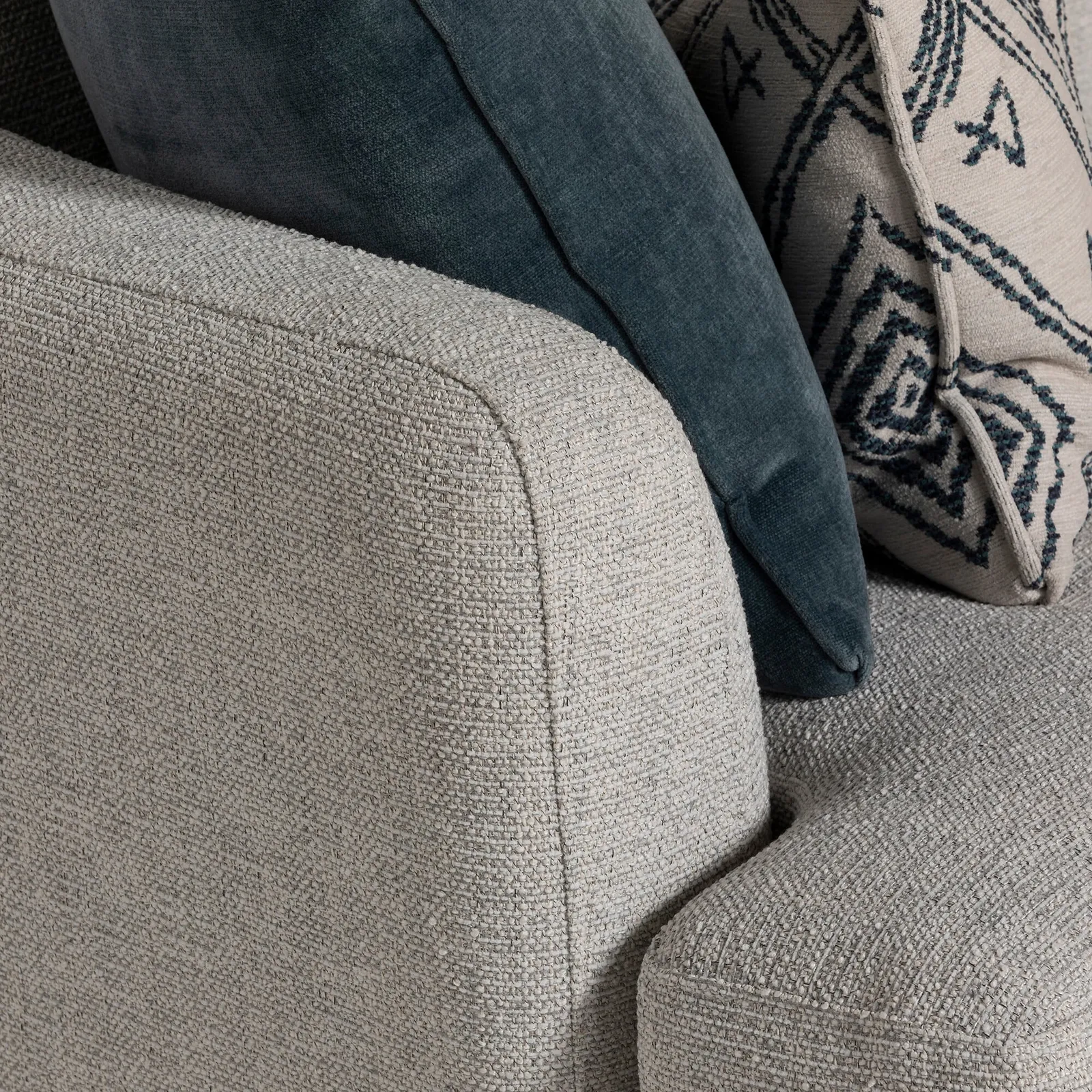 Embrey 2.5 Seater Corner Sofa With Lhf Cuddler, Grey Fabric | Barker & Stonehouse 4