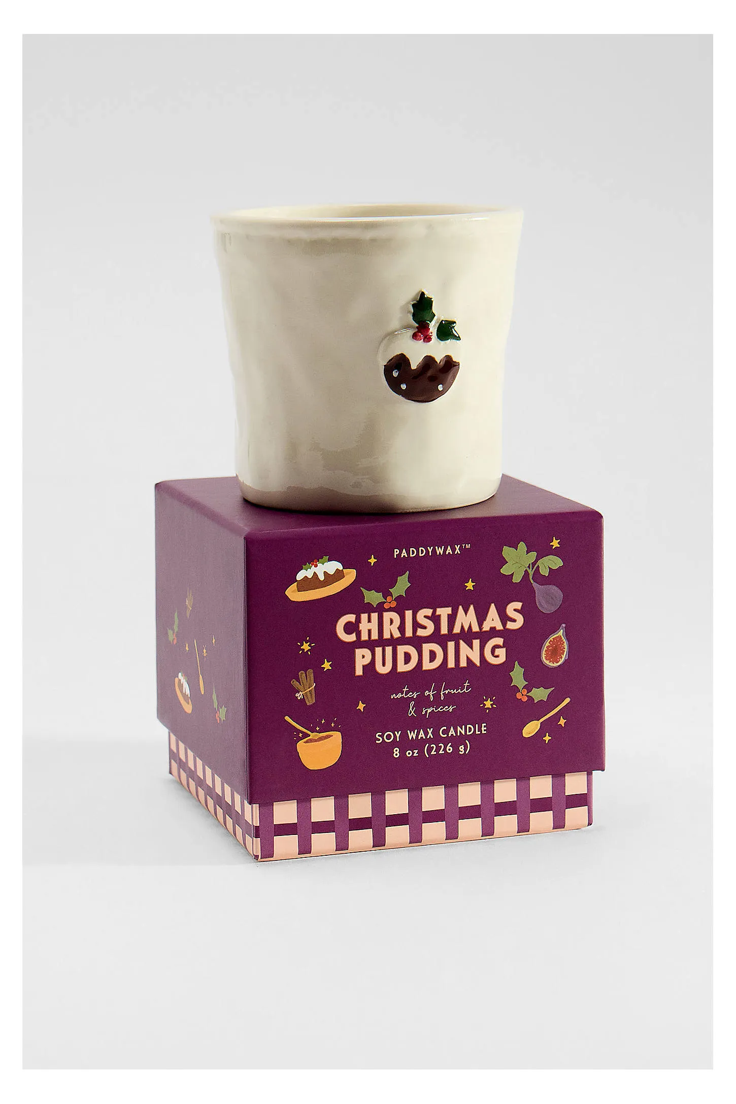 Paddywax Bistro Christmas Pudding Ceramic Soy Wax Candle ALL 3