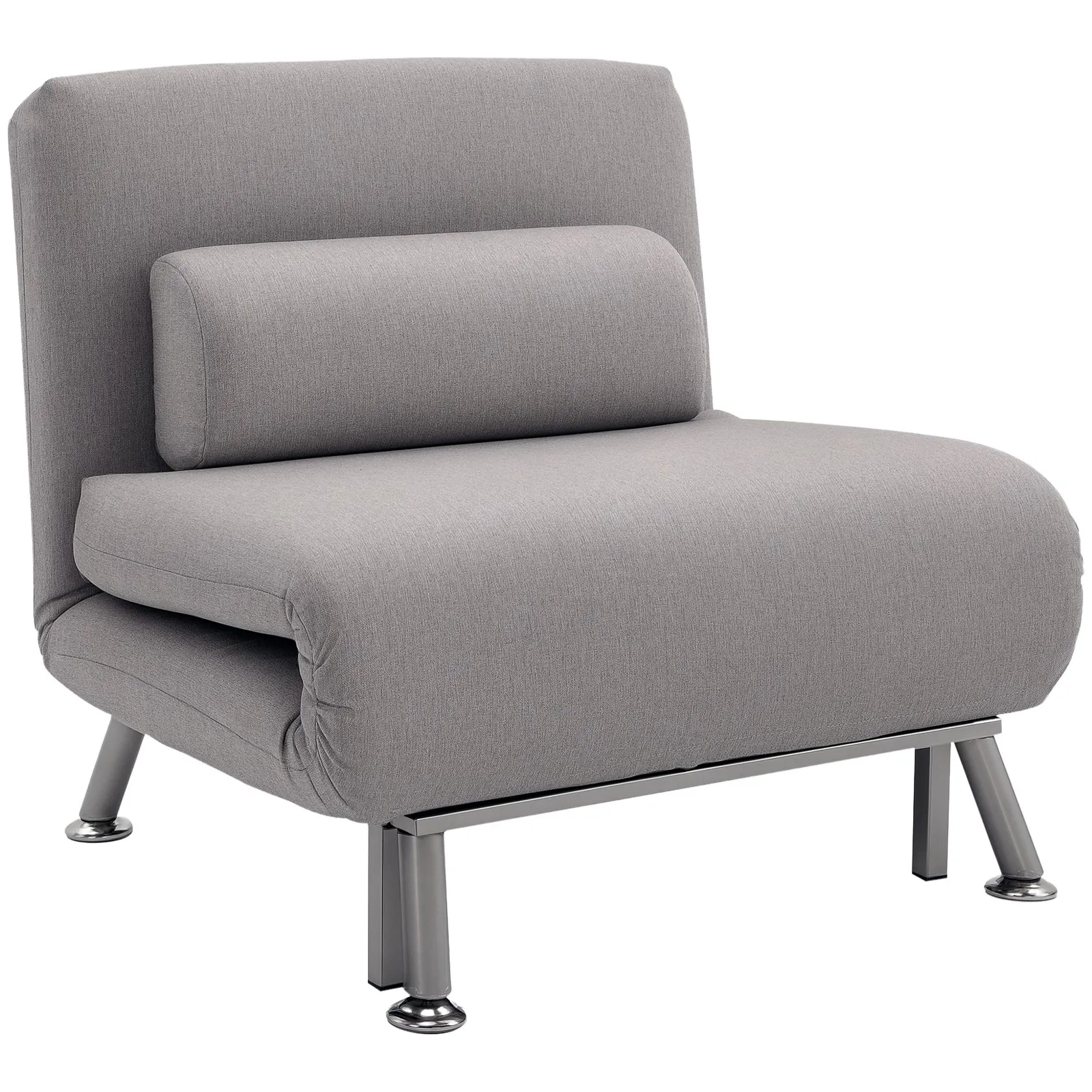 HOMCOM Single Folding 5 Position Convertible Sleeper Chair Sofa Bed in Dark Grey 2