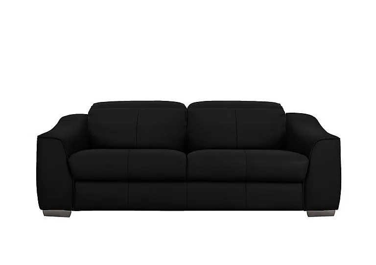 Xavier 3 Seater Leather Sofa - Classic Black