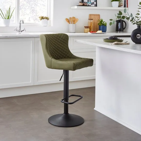 Montreal Height Adjustable Barstool, Faux Leather 1