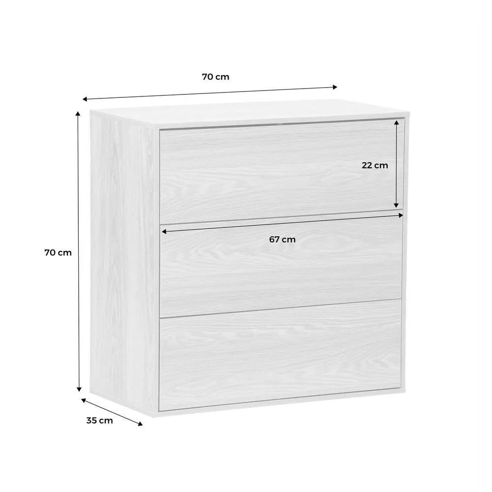 sweeek Wooden storage unit, 3 drawers in Brown 6