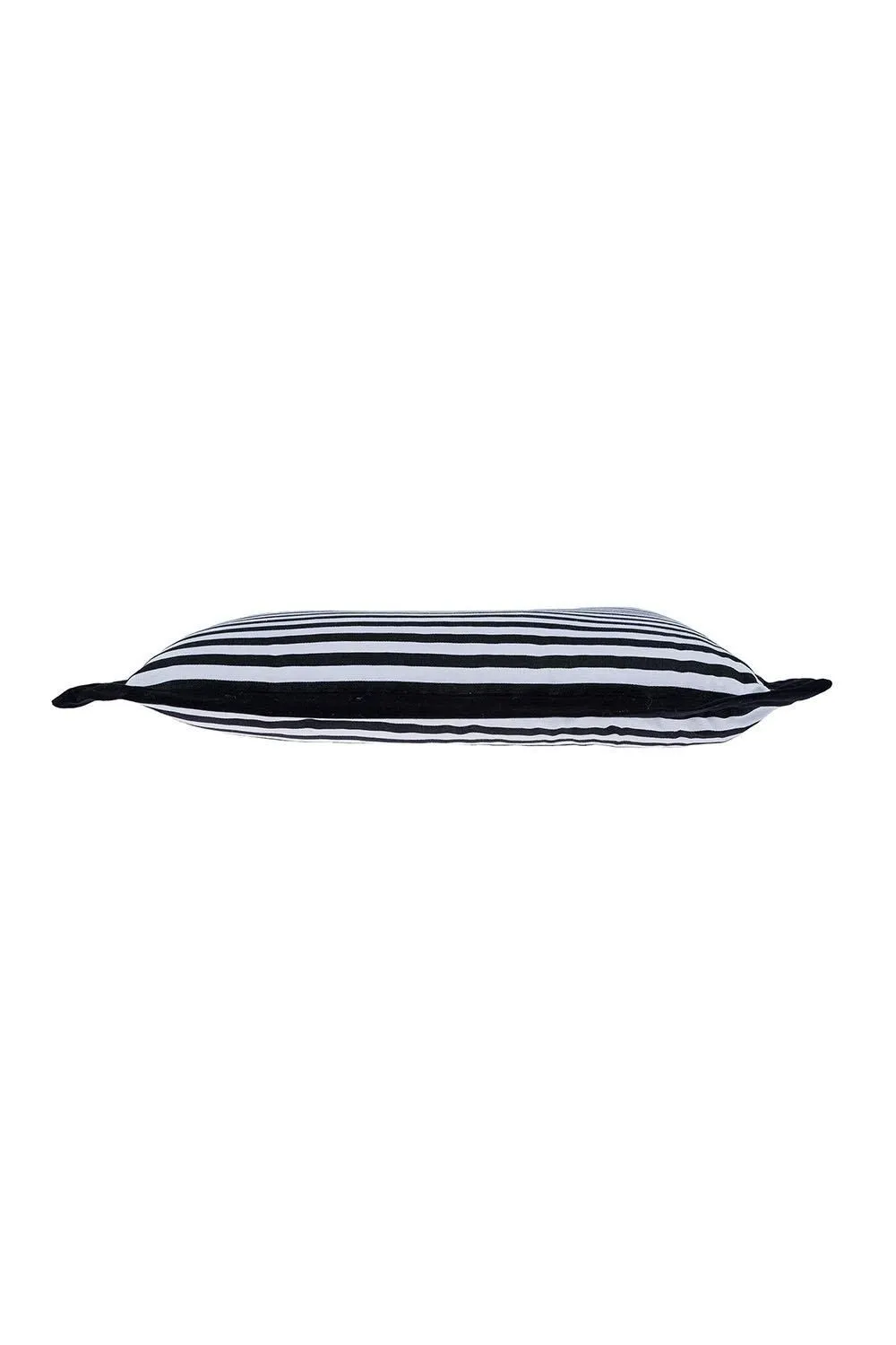Homescapes Handmade Striped Seat Pad Soft Cotton Dining Chair Cushion in Black 3