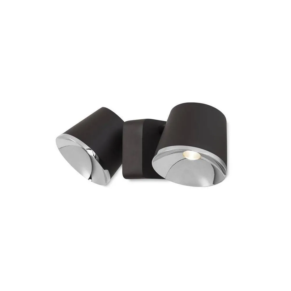 Netlighting Drone Integrated LED Dome Wall Ceiling Light Chrome Brown