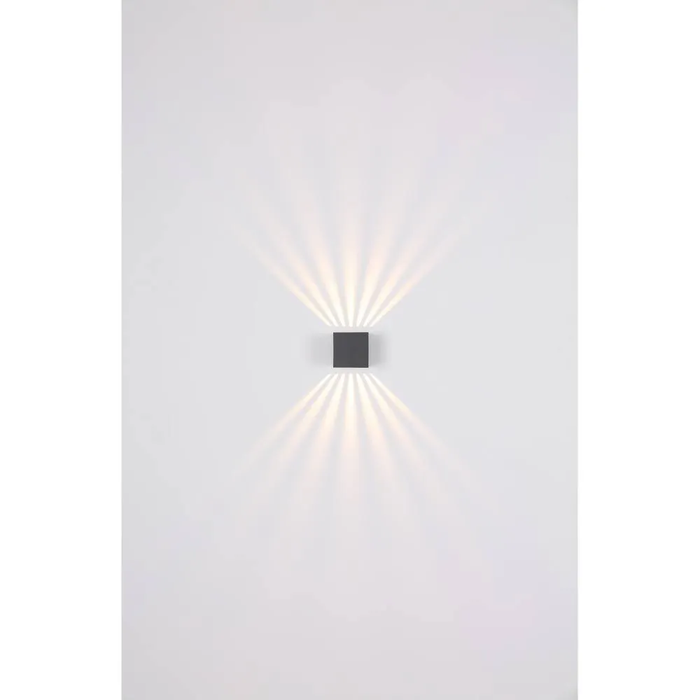 Netlighting Illi Outdoor Up Down Wall Lamp Anthracite IP54 Glass Shade LED 3000K in Grey 5