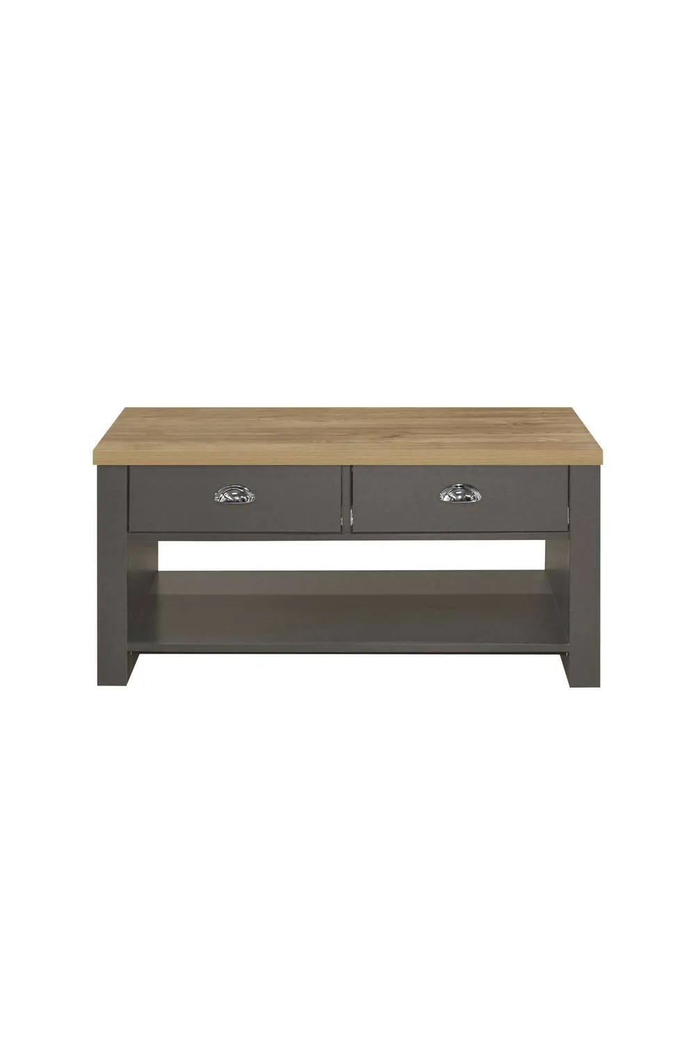 Birlea Highgate 2 Drawer Coffee Table in Dark Grey 5