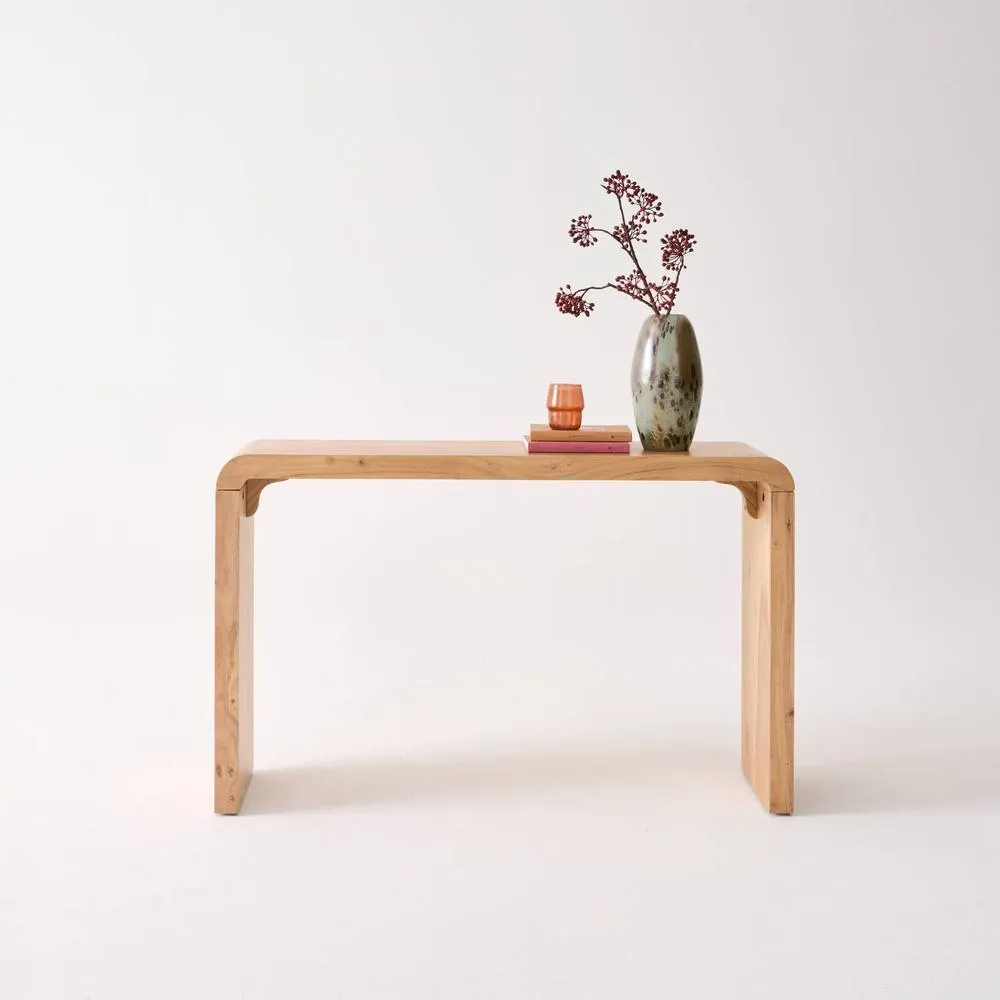 sweeek Exotic Acacia Wood Console in Beige 4