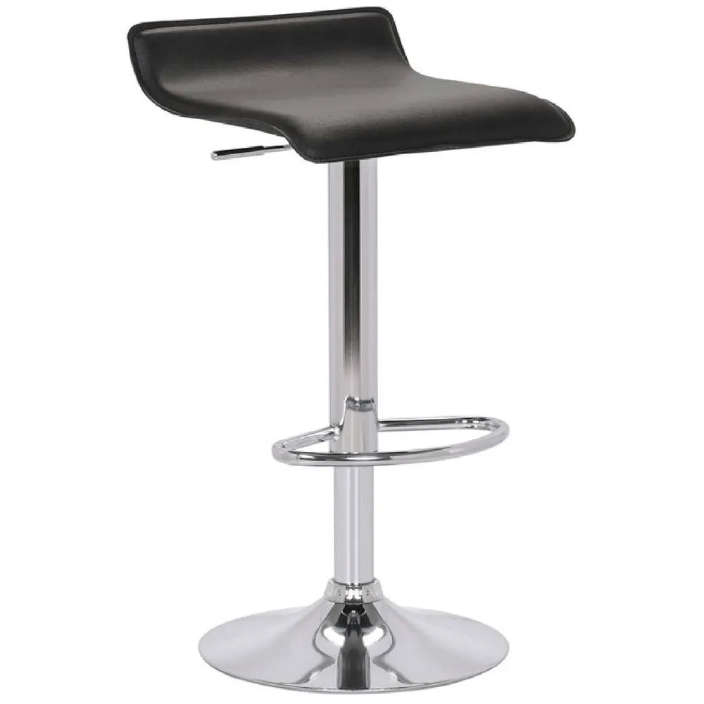netfurniture Zest Black Low Back Padded Bar Stool