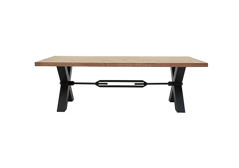 Terra Straight Edge Dining Table with Tension Bolt X-Leg - 180-cm - Storm Wood