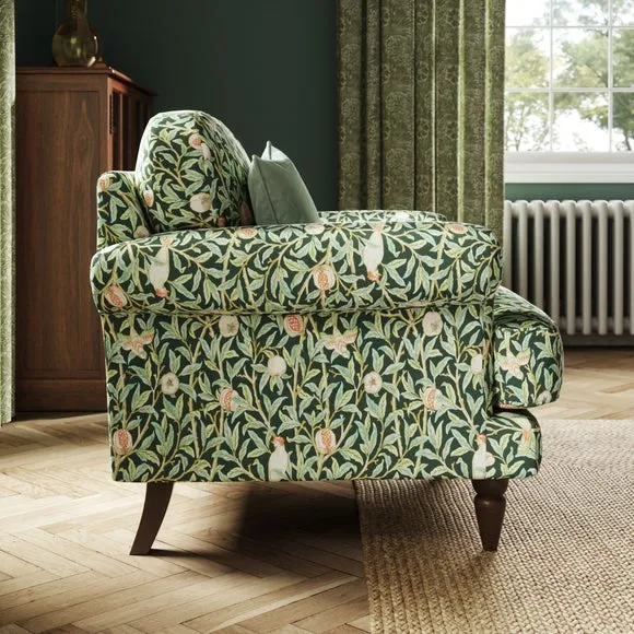 Jolene William Morris Bird & Pomegranate Print Velvet Snuggle Chair 3